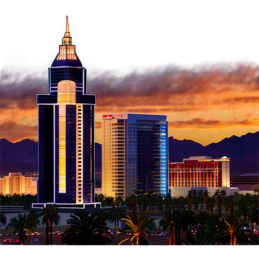 Sunset Las Vegas Skyline Png 06252024 PNG Image