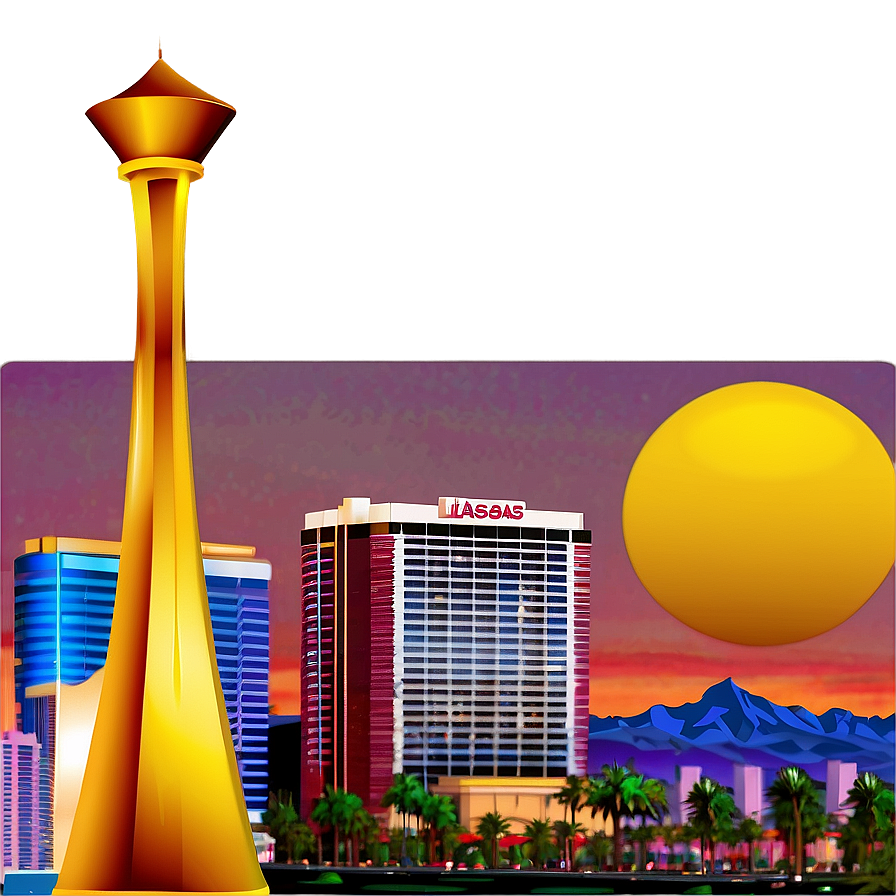 Sunset Las Vegas Skyline Png Icl PNG Image