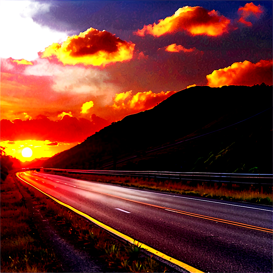 Sunset On The Highway Png 34 PNG Image