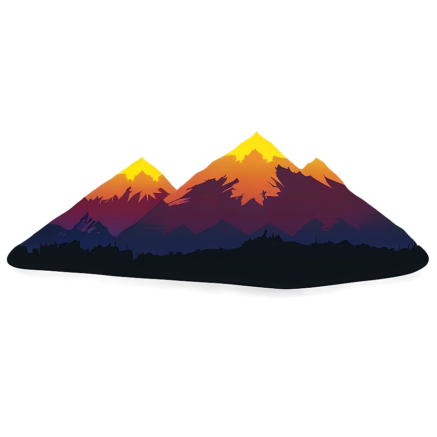 Sunset Over Peaks Png 29 PNG Image