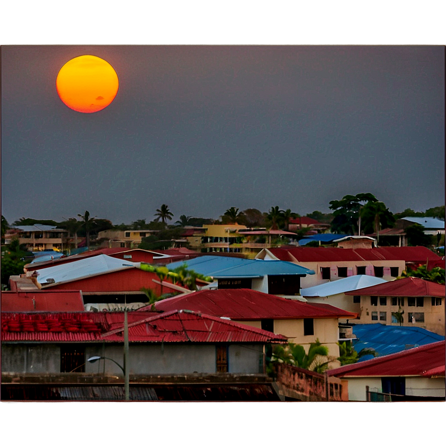 Sunset Over Rooftops Png 87 PNG Image