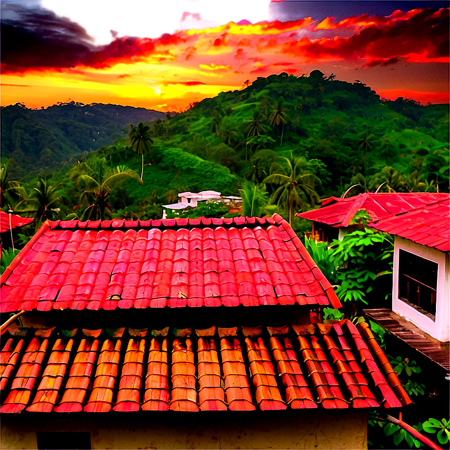 Sunset Over Rooftops Png Bgt62 PNG Image