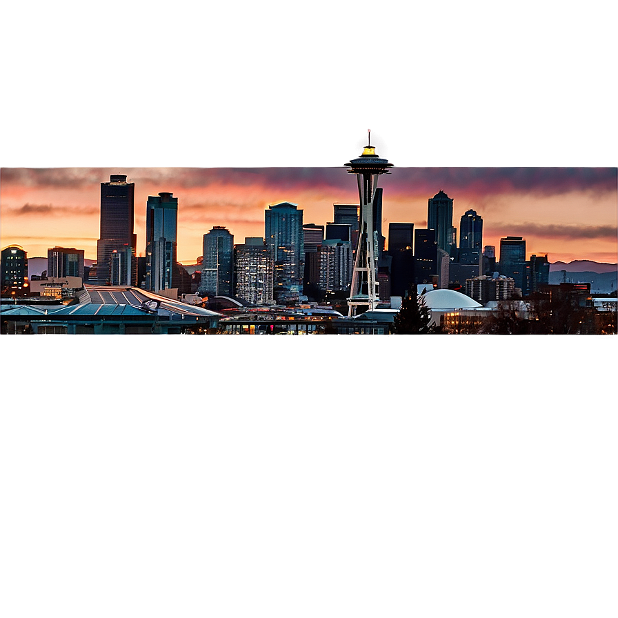 Sunset Over Seattle Skyline Png 9 PNG Image