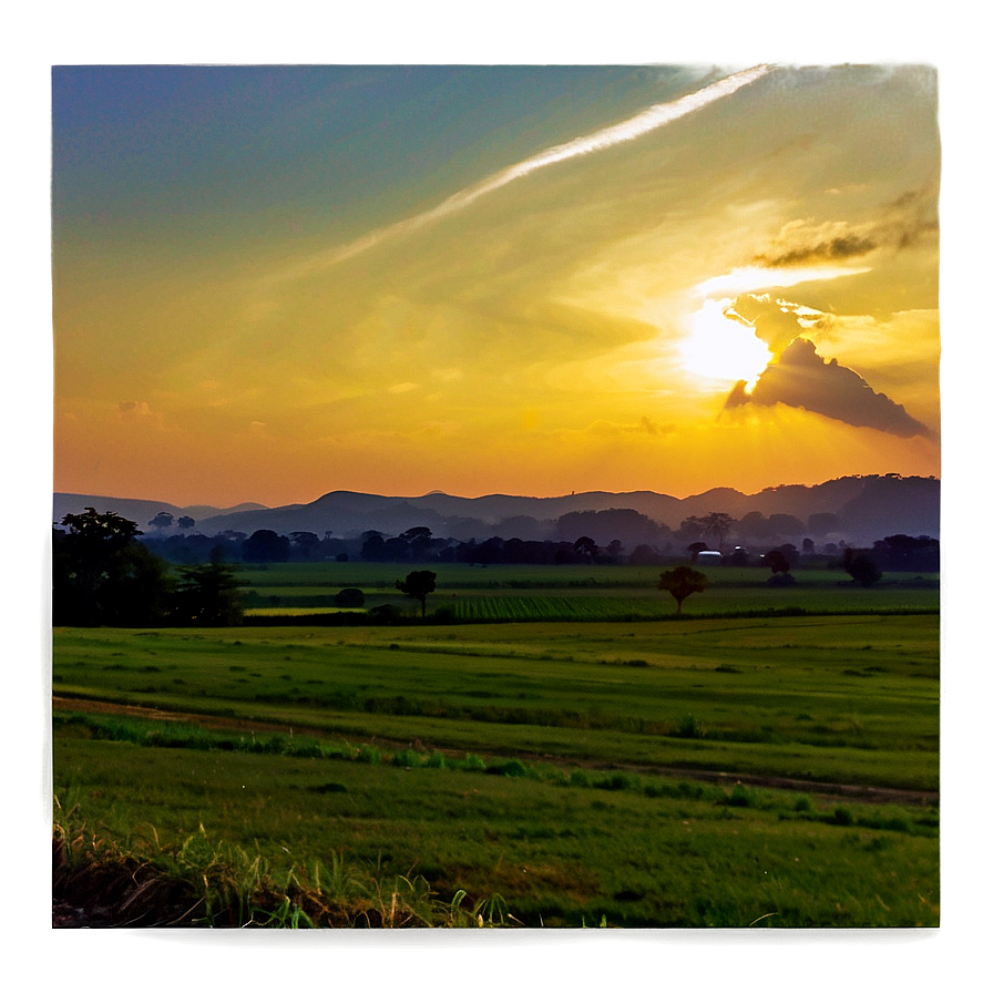 Sunset Over The Fields Png Orv PNG Image