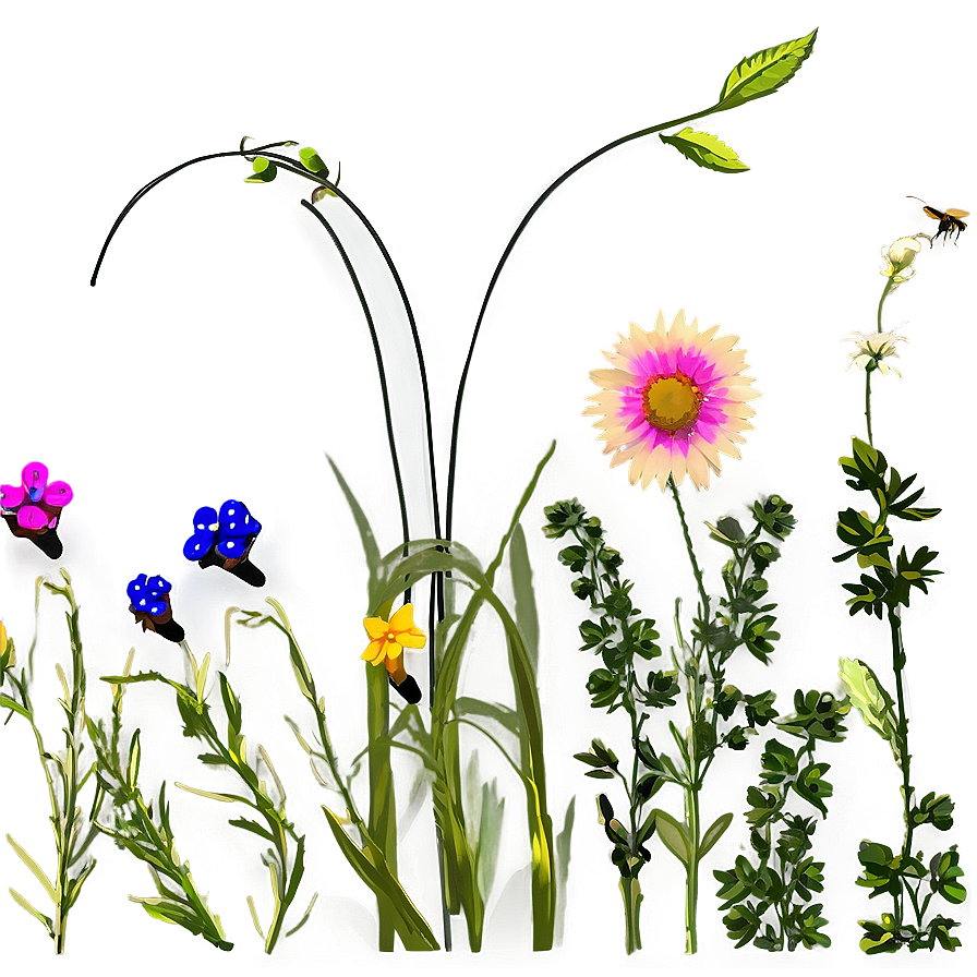 Sunset Over Wildflowers Png Cbx13 PNG Image