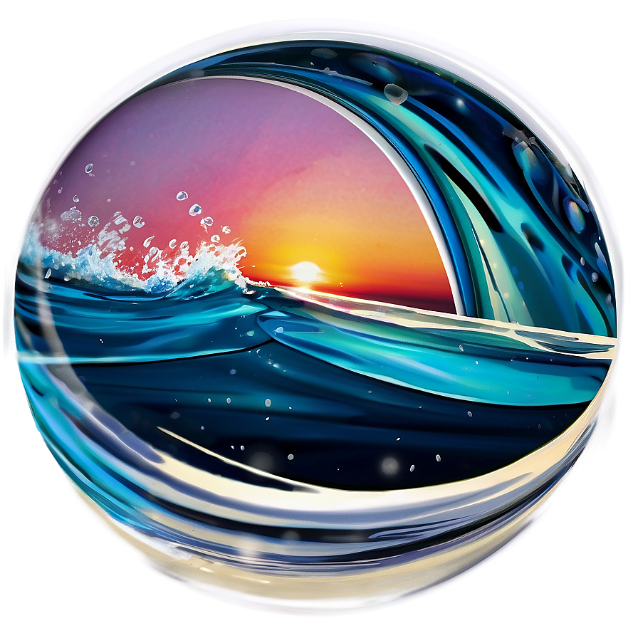 Sunset Water Waves Png Mjs92 PNG Image