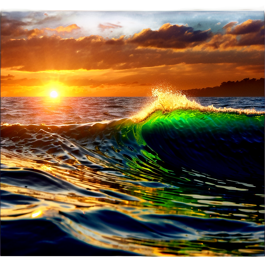 Sunset Wave View Png 28 PNG Image