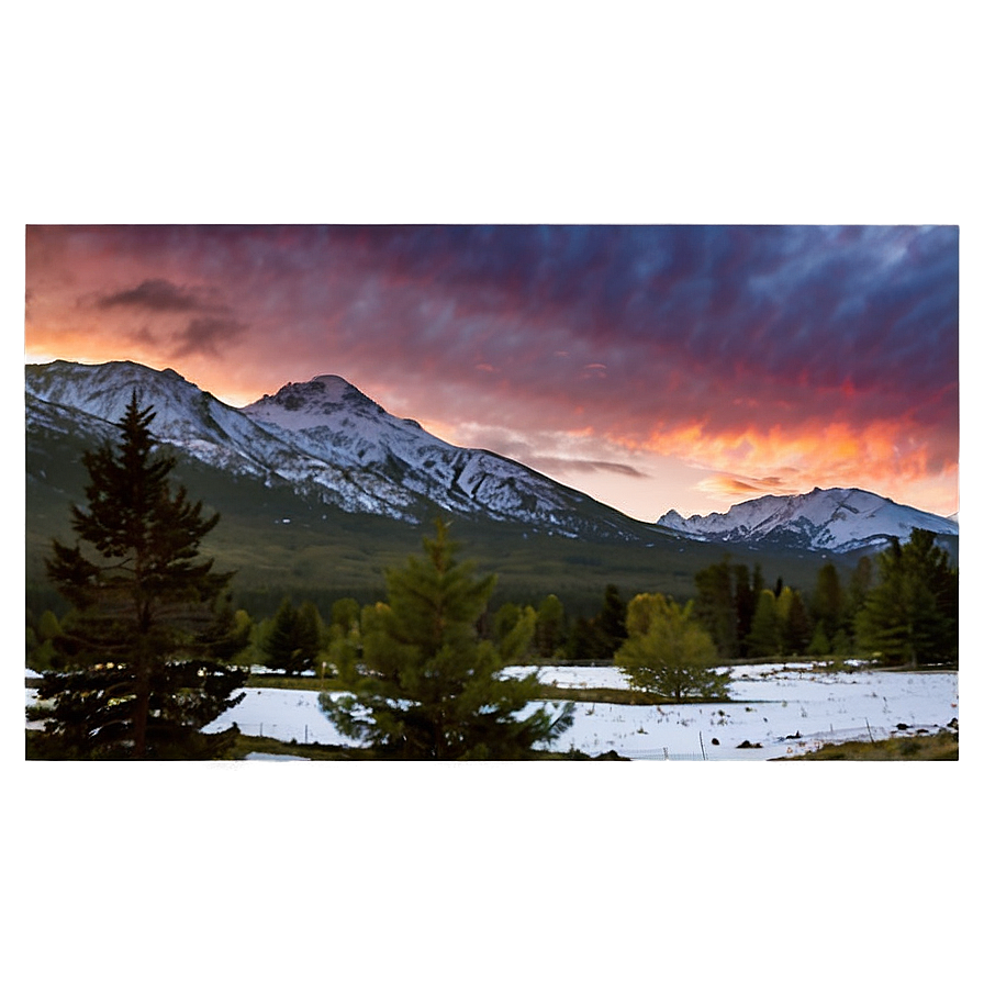 Sunset With Snow Mountains Png 65 PNG Image