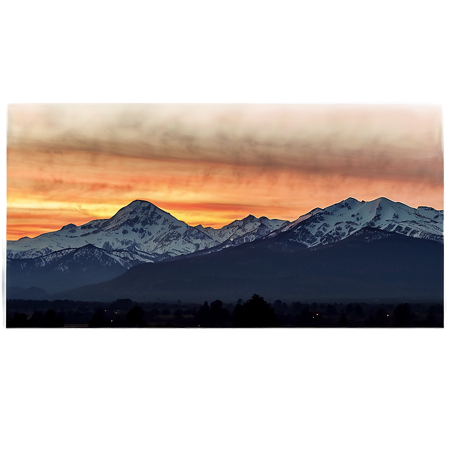 Sunset With Snow Mountains Png 96 PNG Image