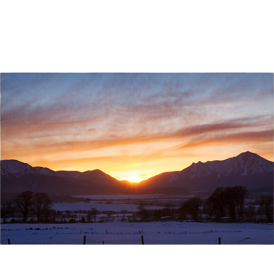 Sunset With Snow Mountains Png Tbt PNG Image