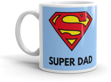 Super Dad Mug Print PNG Image