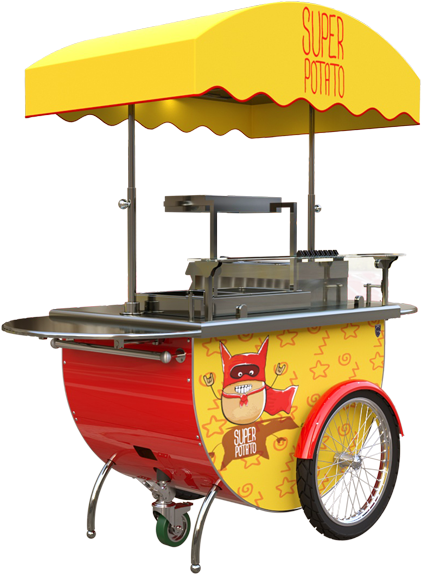 Super Potato Themed Food Rickshaw PNG Image