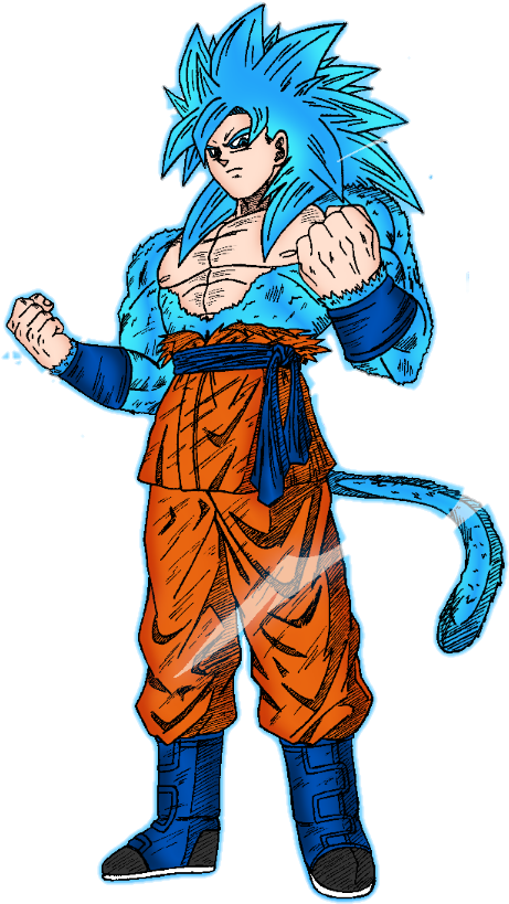 Super Saiyan Blue Goku Stance.png PNG Image