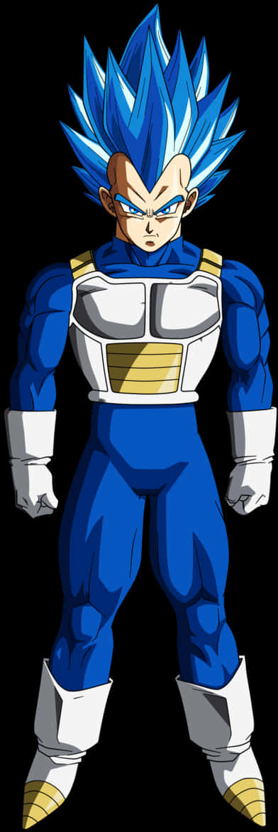 Super Saiyan Blue Vegeta Standing PNG Image