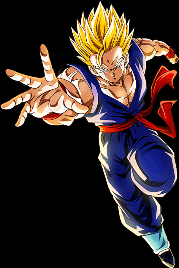 Super Saiyan Gohan Action Pose PNG Image