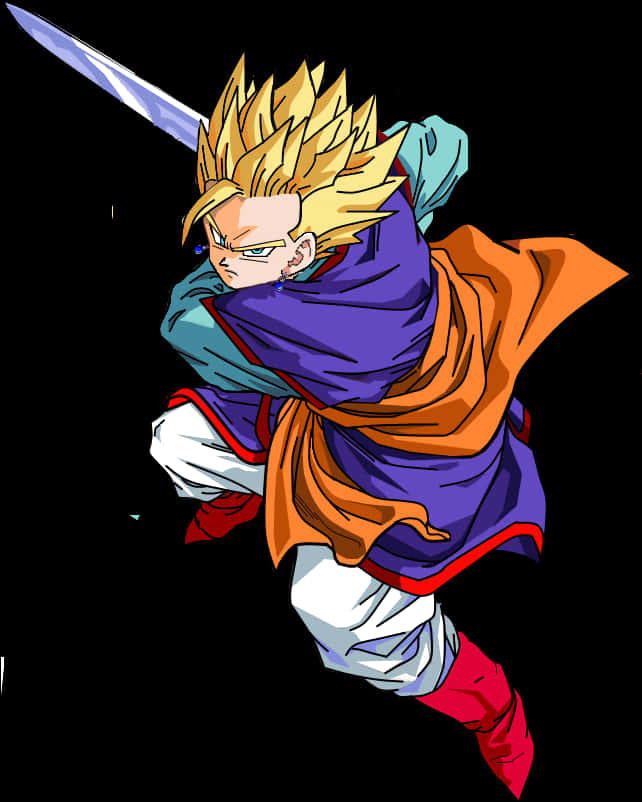 Super Saiyan Gohan Action Pose PNG Image