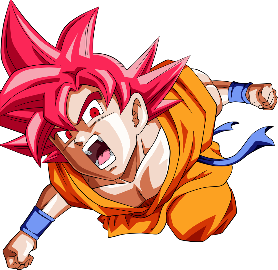 Super Saiyan Goku Charging Forward PNG Image