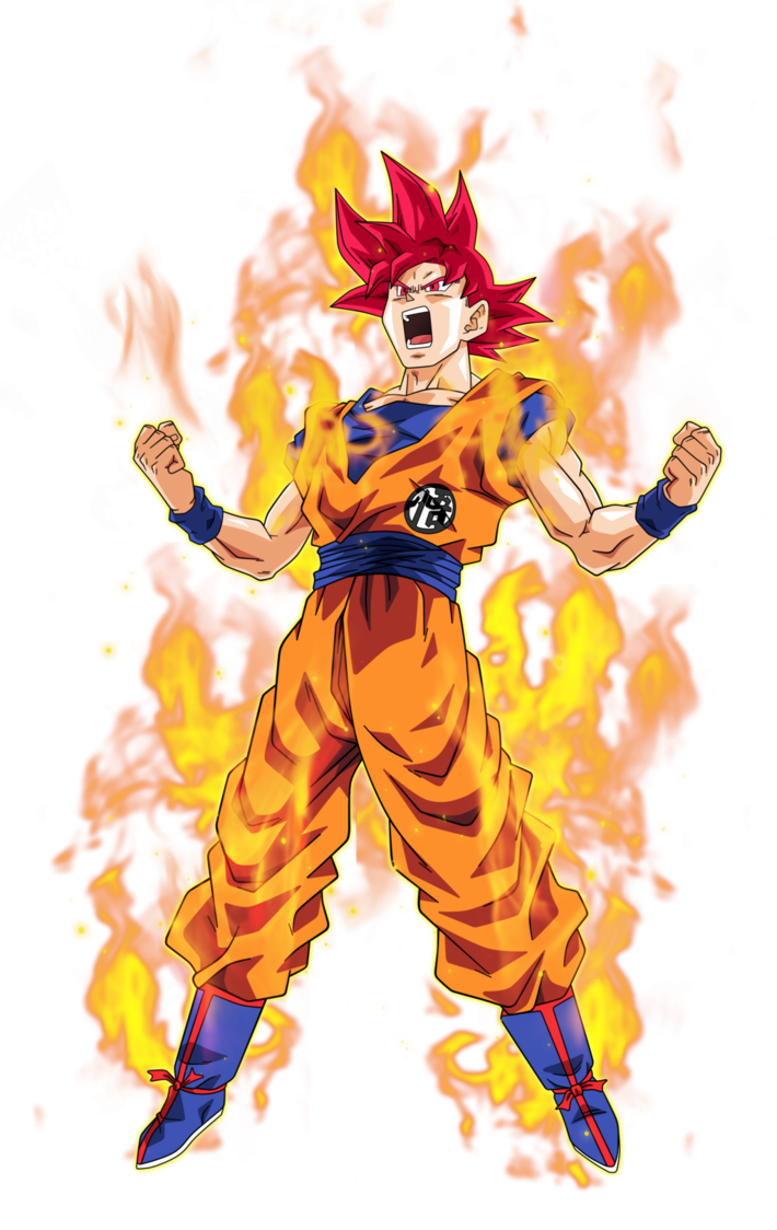 Super Saiyan Goku Fire Backdrop PNG Image