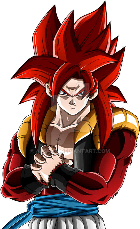 Super Saiyan Goku Red Hair PNG Image