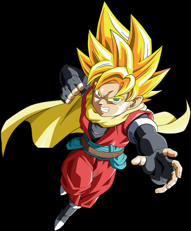 Super Saiyan Trunks Action Pose PNG Image