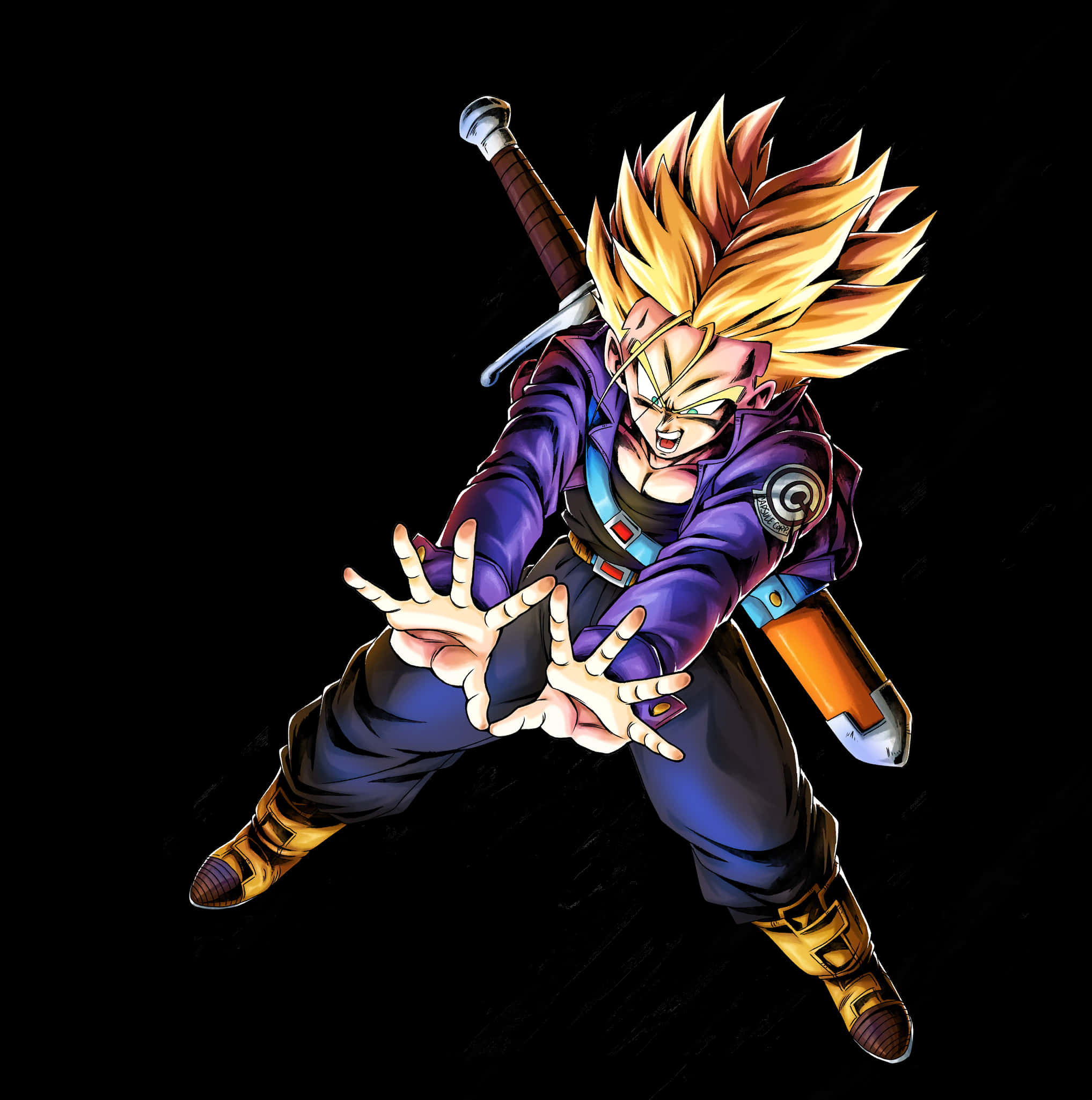 Super Saiyan Trunks Energy Preparation PNG Image