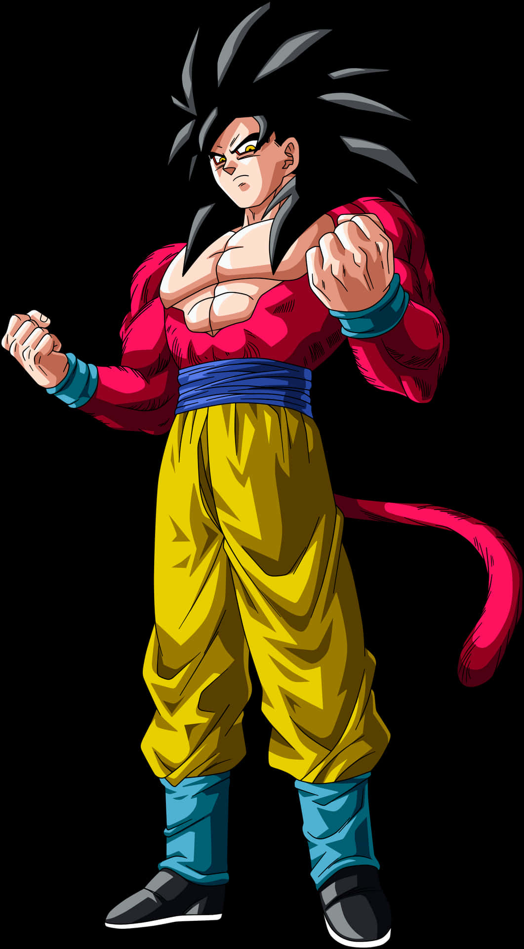 Super Saiyan4 Goku Stance PNG Image