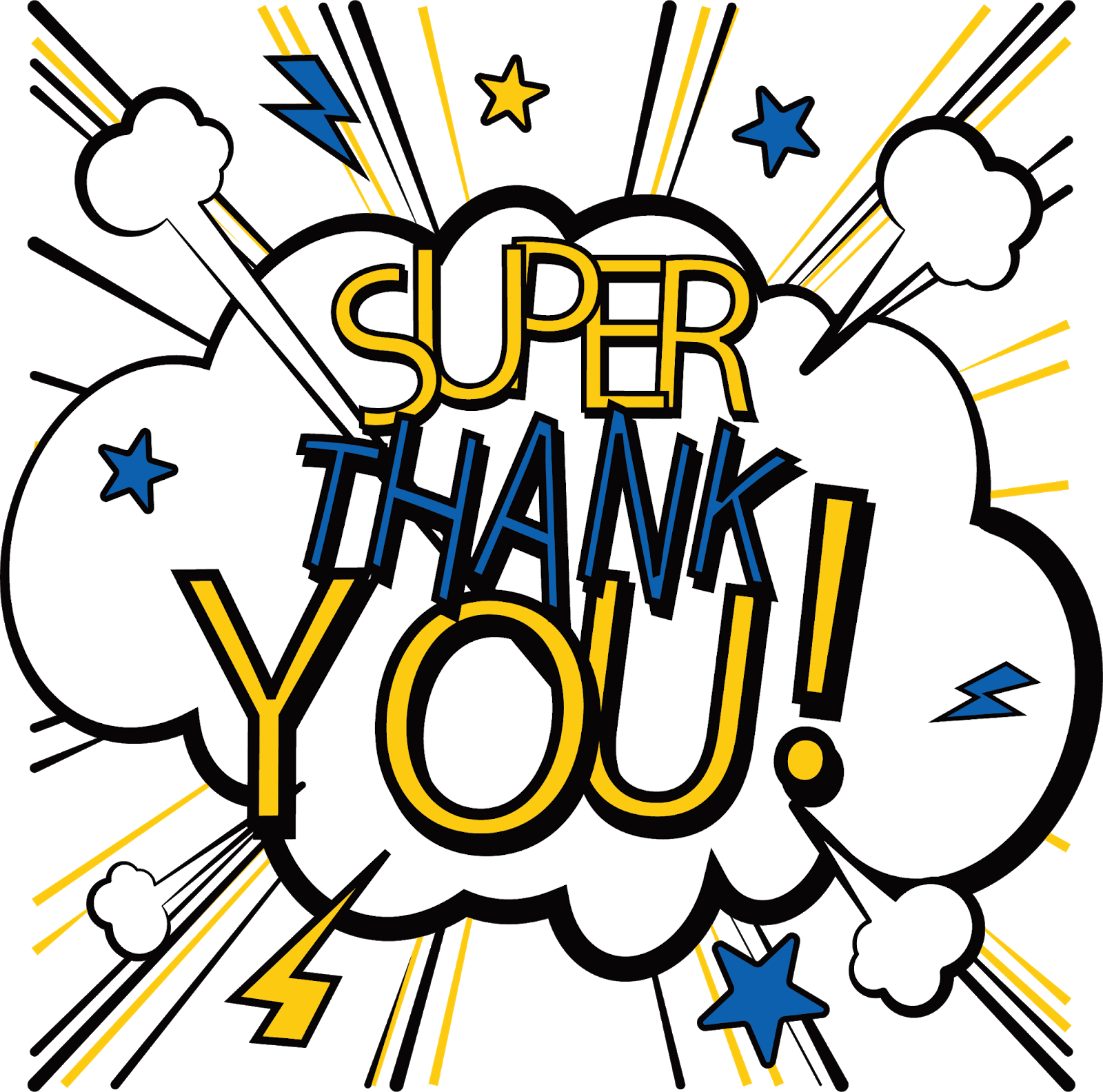 Super Thank You Comic Style Illustration PNG Image