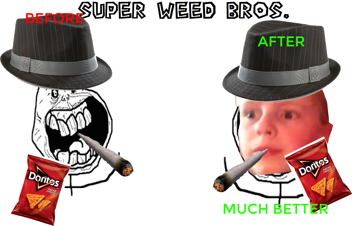 Super Weed Bros_ Transformation_ Meme.png PNG Image