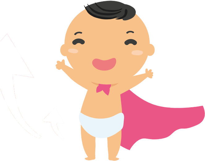 Superhero Baby Cape Diaper Graphic PNG Image