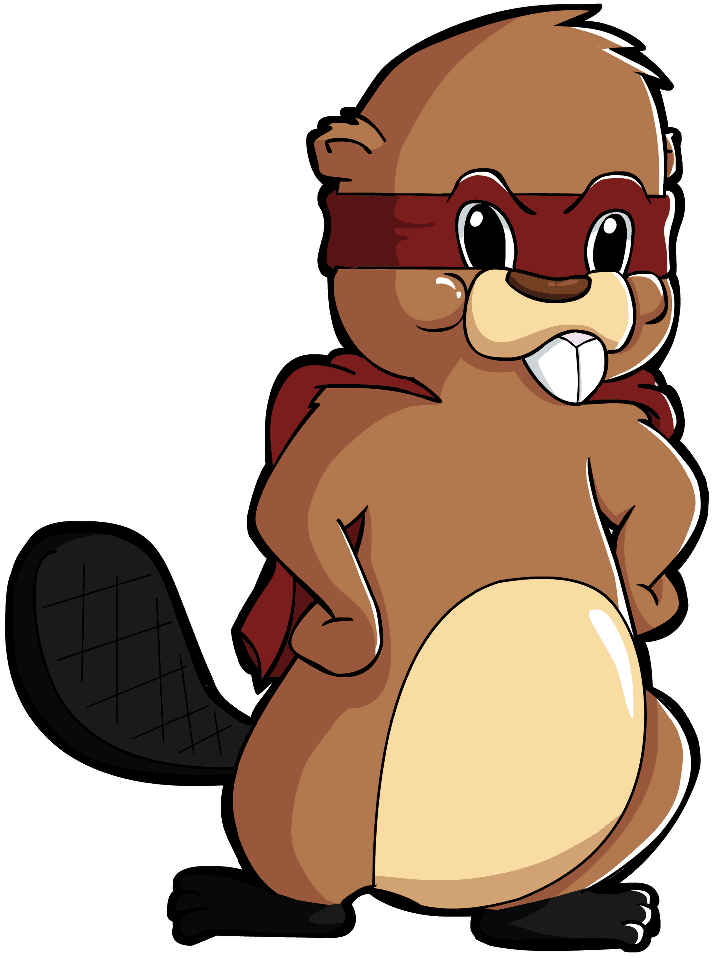 Superhero Beaver Cartoon PNG Image