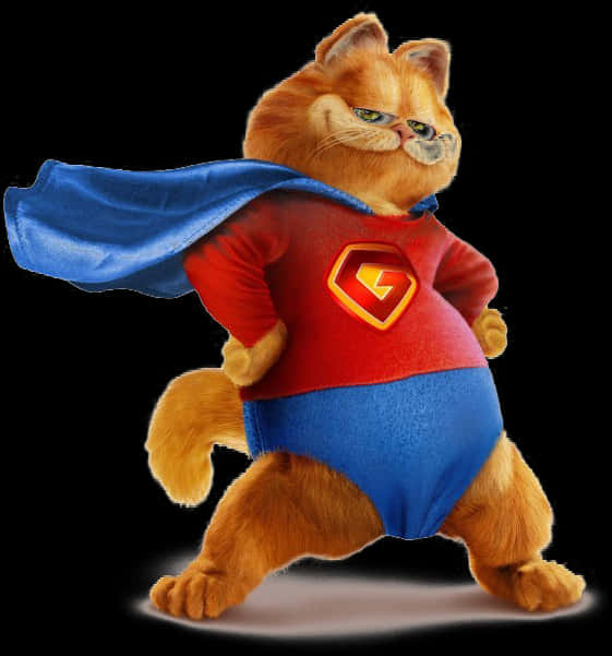 Superhero Garfield Costume PNG Image