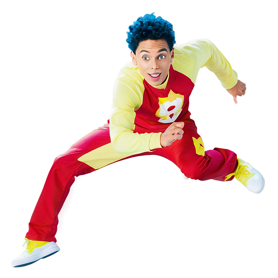 Superhero Jump Pose PNG Image