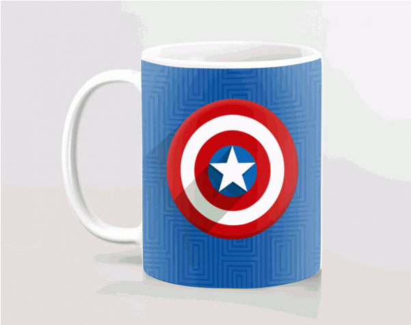 Superhero Shield Mug Design PNG Image