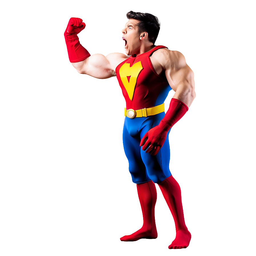 Superhero Yelling In Action Png 83 PNG Image