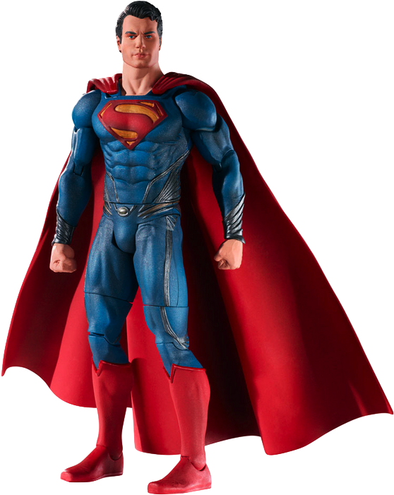 Superman Figure Standing Pose PNG Image