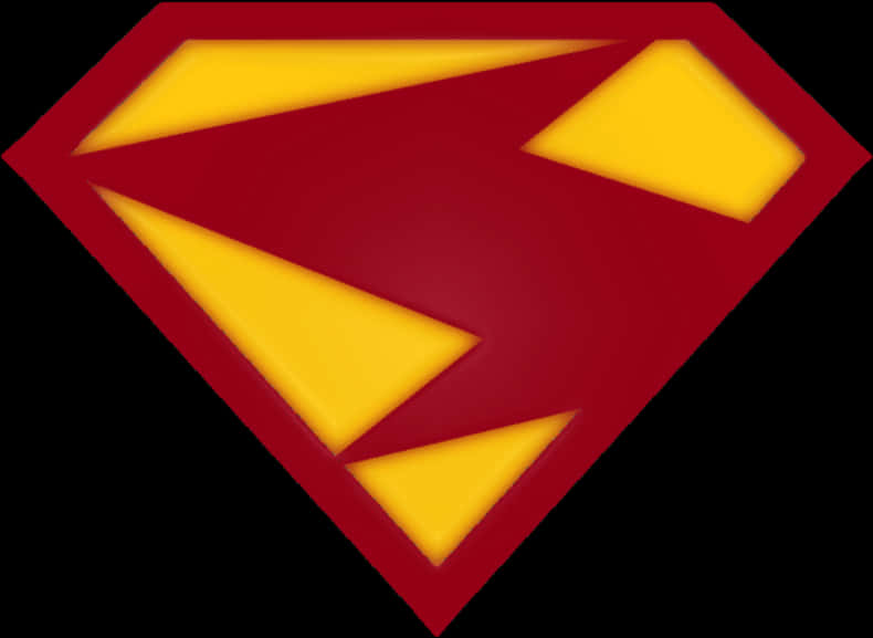 Superman Logo Red Yellow Design PNG Image