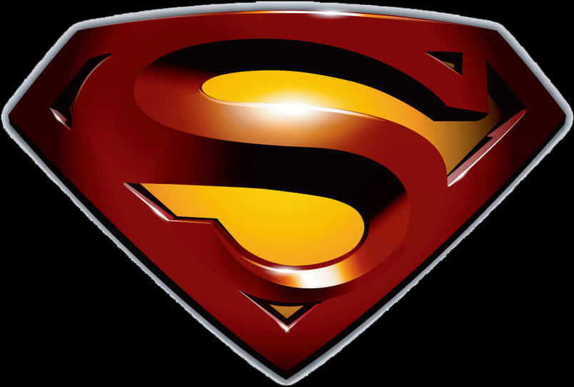 Superman Logo3 D Rendering PNG Image