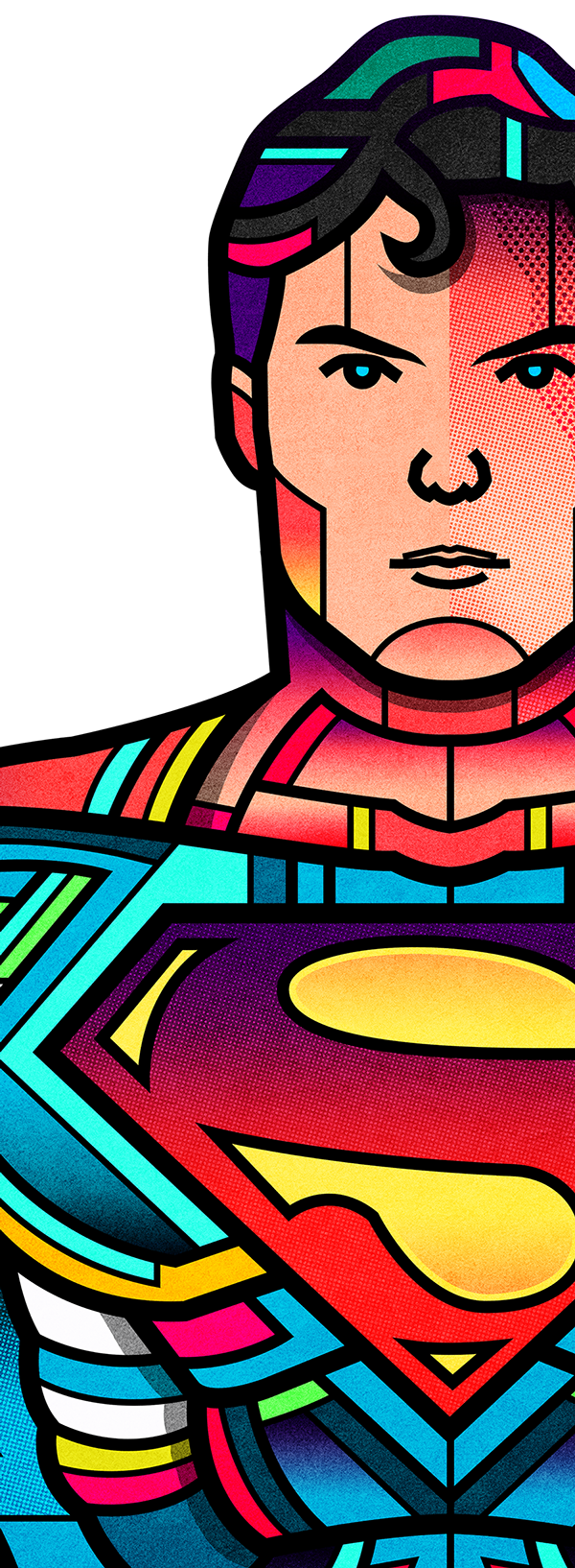 Superman Pop Art Portrait PNG Image