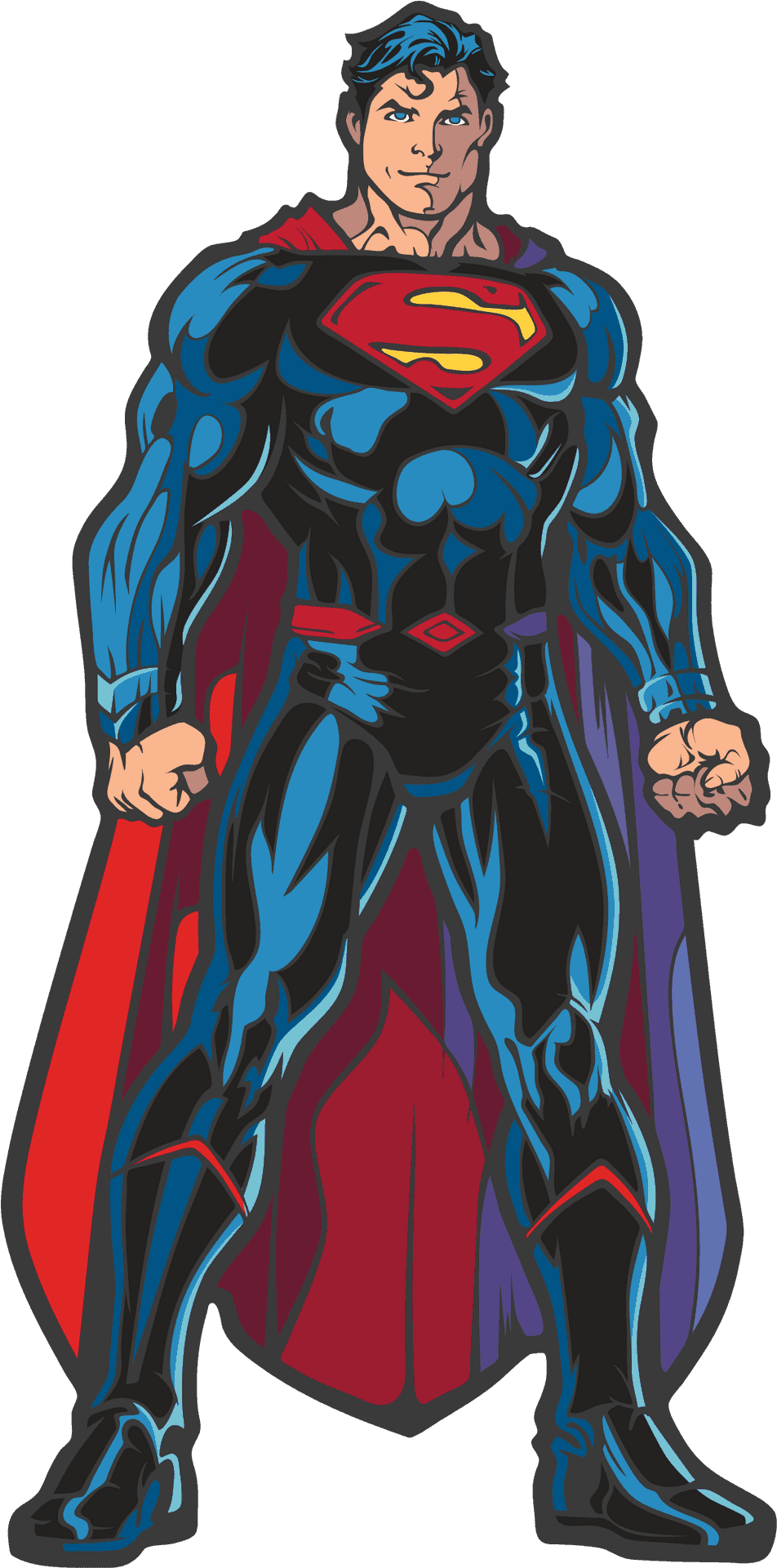 Superman Standing Pose Illustration PNG Image