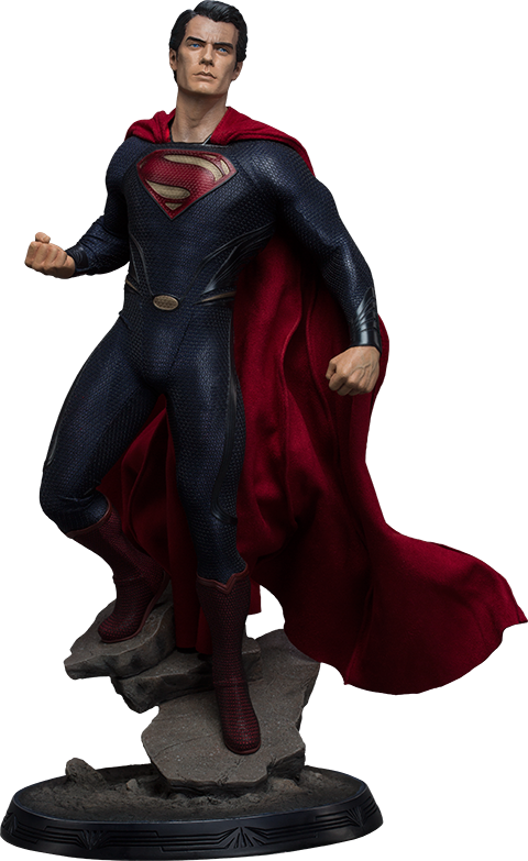 Superman Statue Pose PNG Image