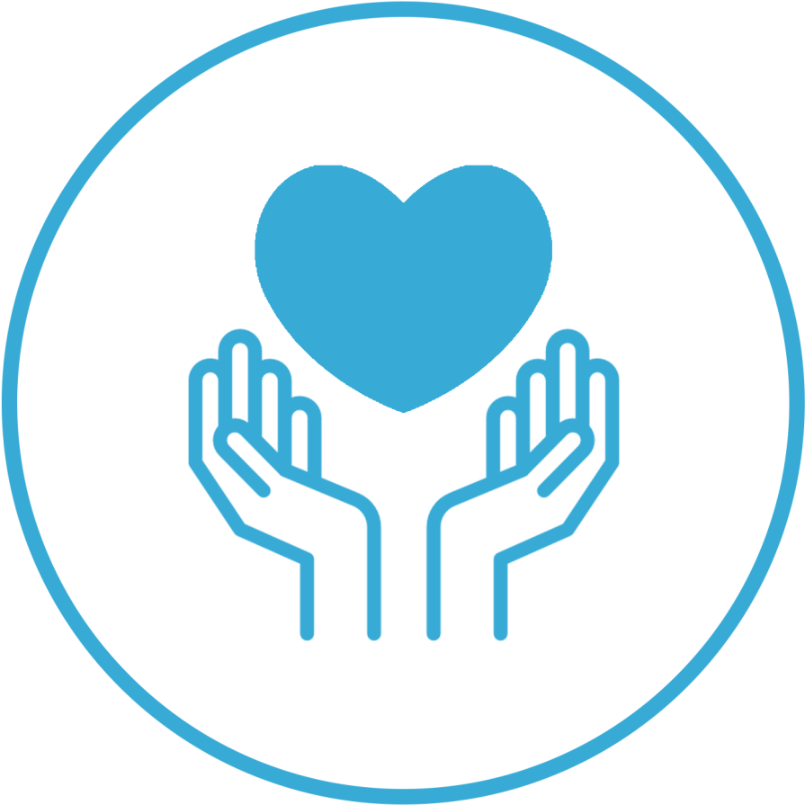 Supportive Hands Heart Icon PNG Image