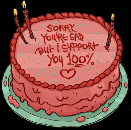 Supportive Message Cake PNG Image