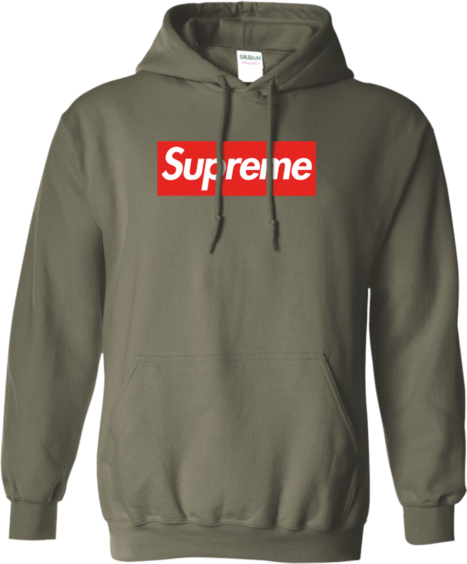 Supreme Branded Hoodie Green PNG Image