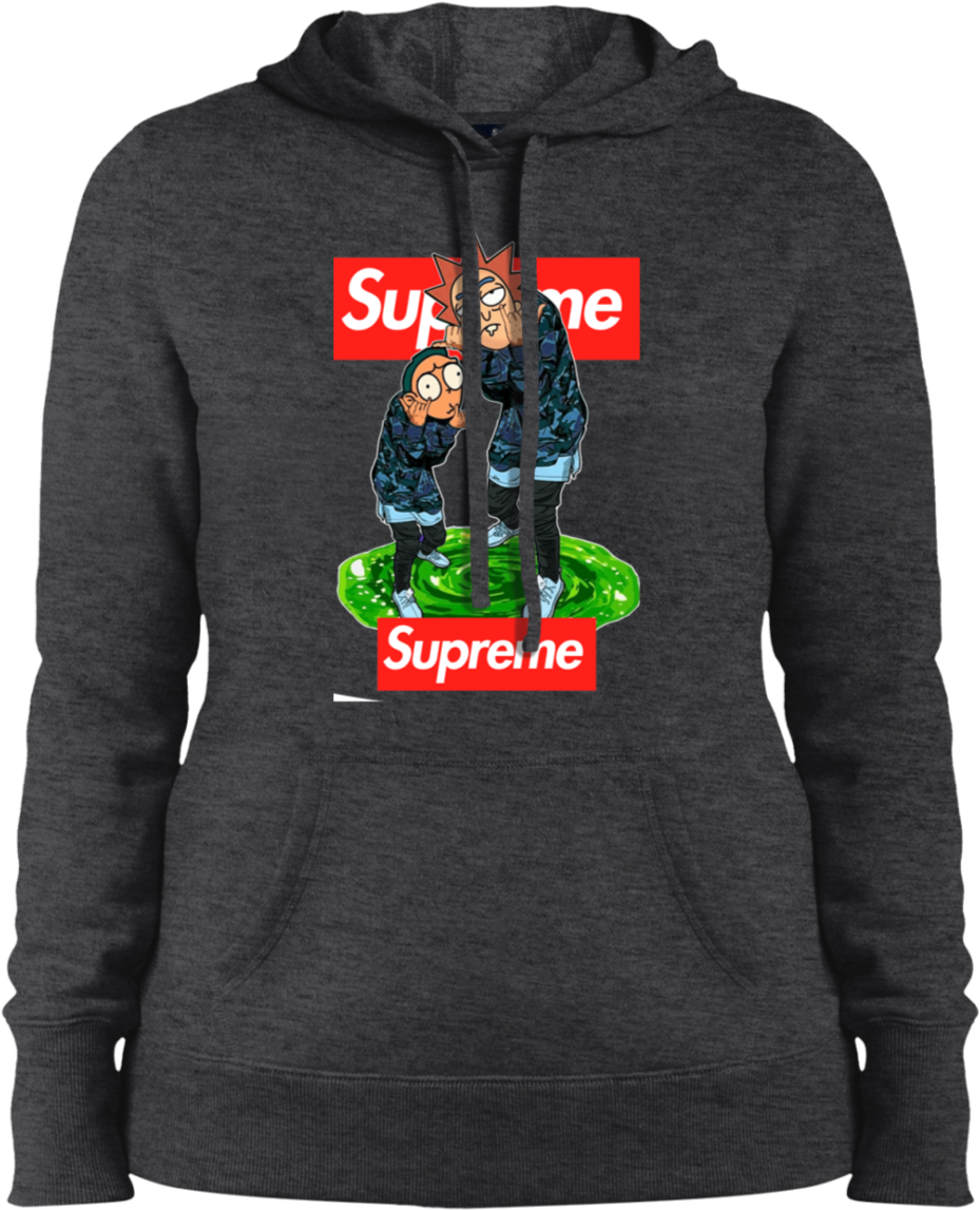 Supreme Branded Hoodiewith Animated Characters PNG Image