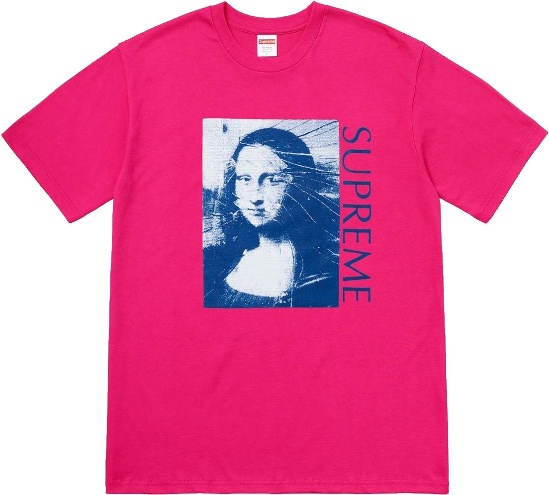 Supreme Mona Lisa T Shirt Pink PNG Image