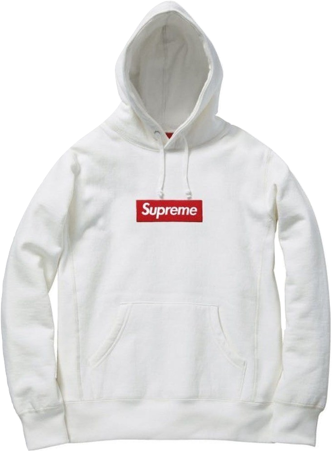 Supreme White Hoodiewith Logo PNG Image