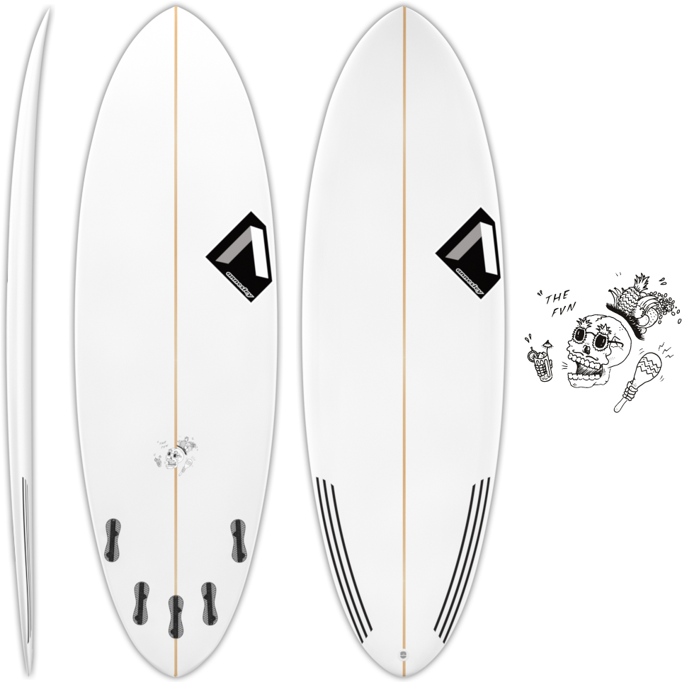 Surfboard Design Graphic Art PNG Image