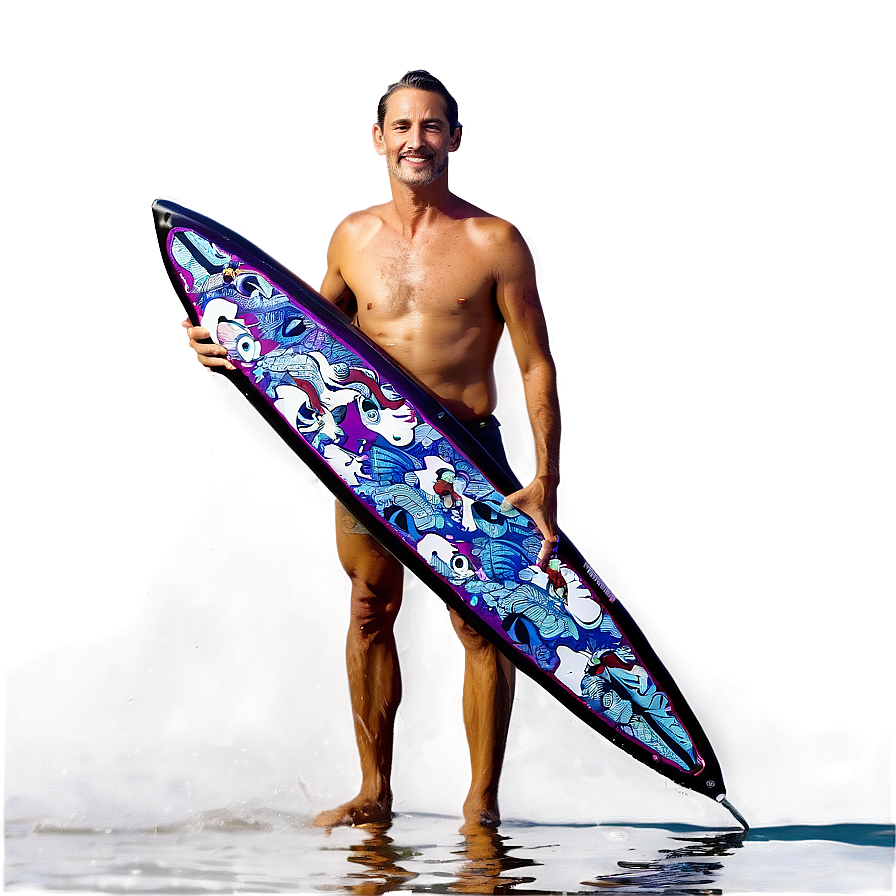 Surfer And Pelican Encounter Png Ebi PNG Image