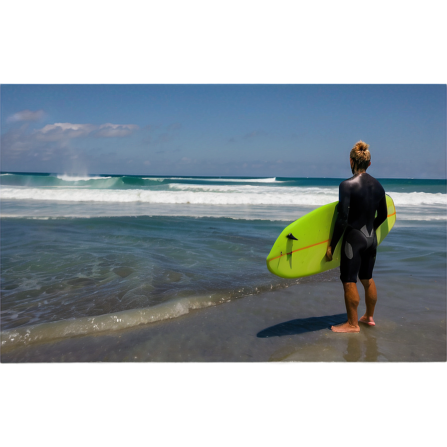 Surfer And Pelican Encounter Png Yms PNG Image