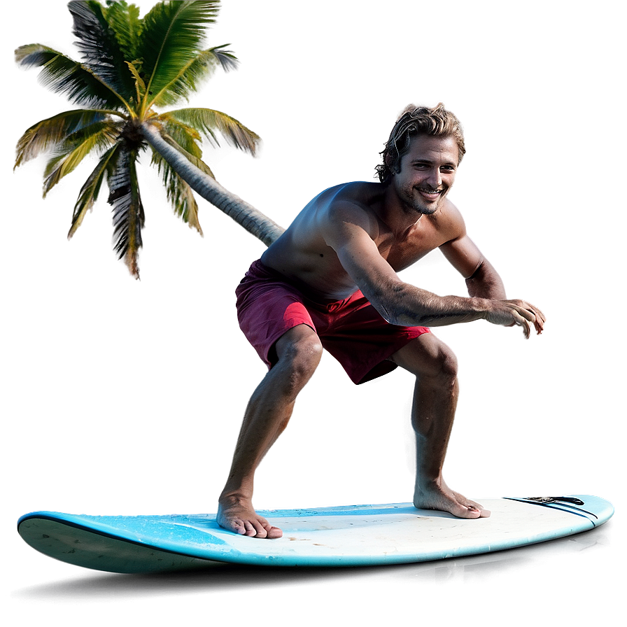 Surfer In Tropical Paradise Png Tht24 PNG Image